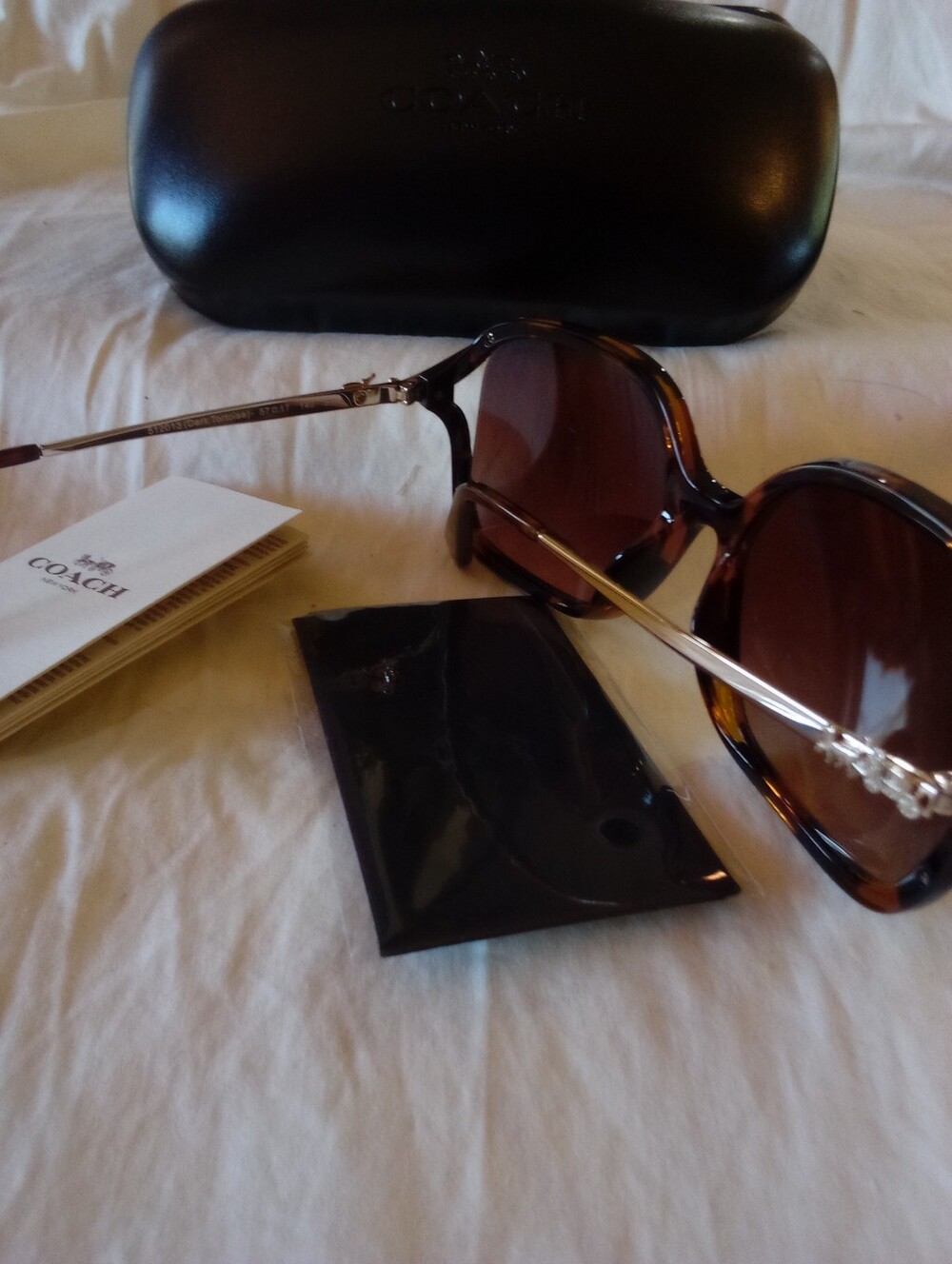 Coach HC8280U L1116 Dark Tortoise Sunglasses 57mm - Picture 2 of 2